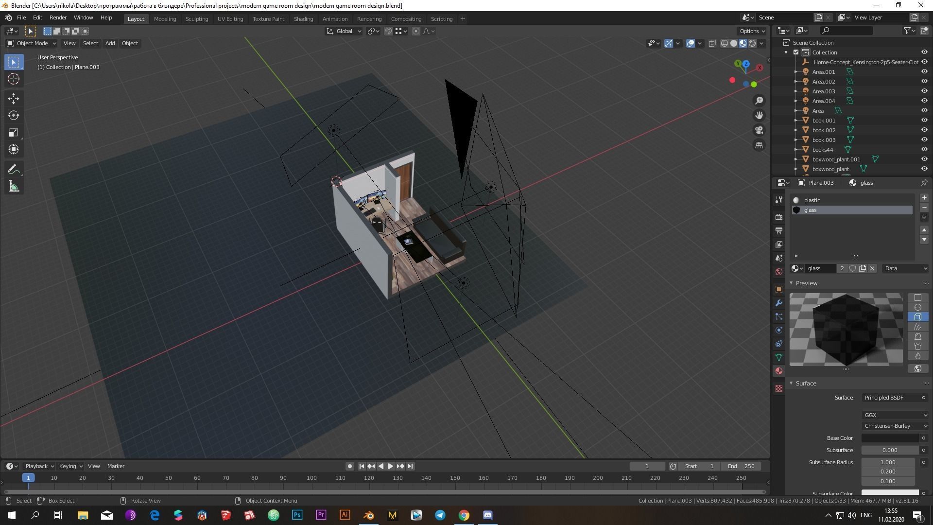 Realistic Low-poly gaming room 3D model_11
