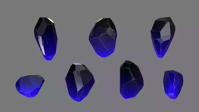 One Crystal Low-poly 3D model