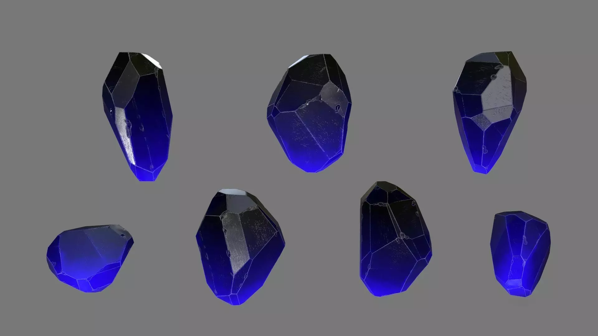 One Crystal Low-poly 3D model_0