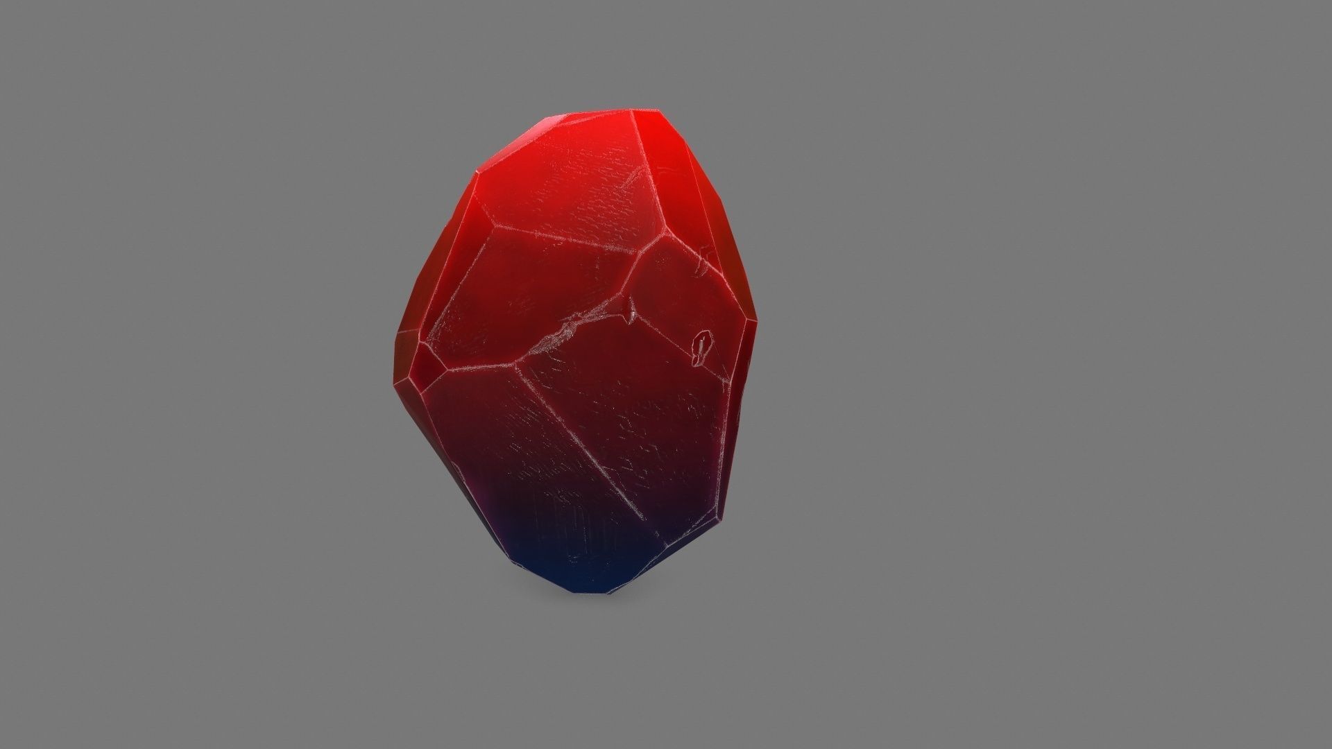One Crystal Low-poly 3D model_6
