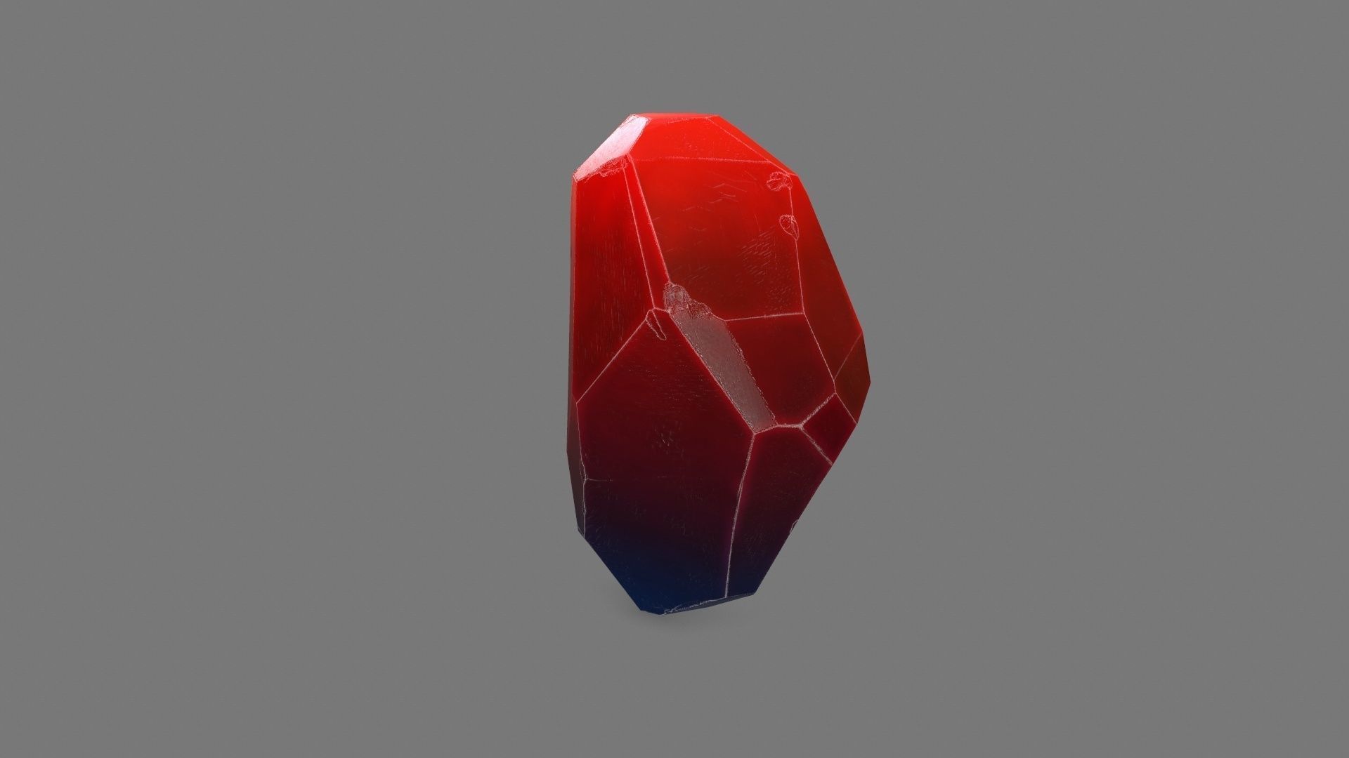 One Crystal Low-poly 3D model_2