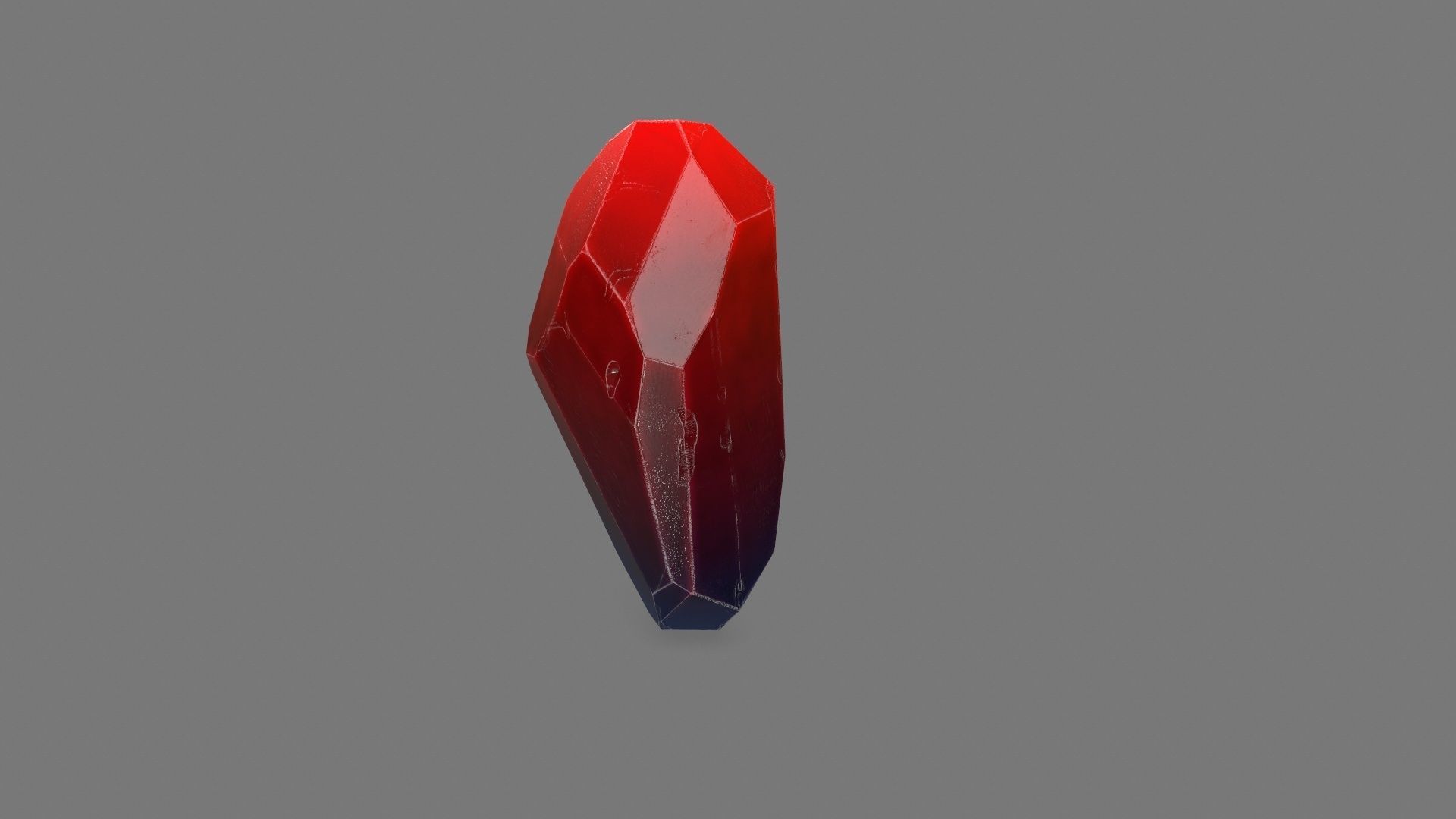 One Crystal Low-poly 3D model_5