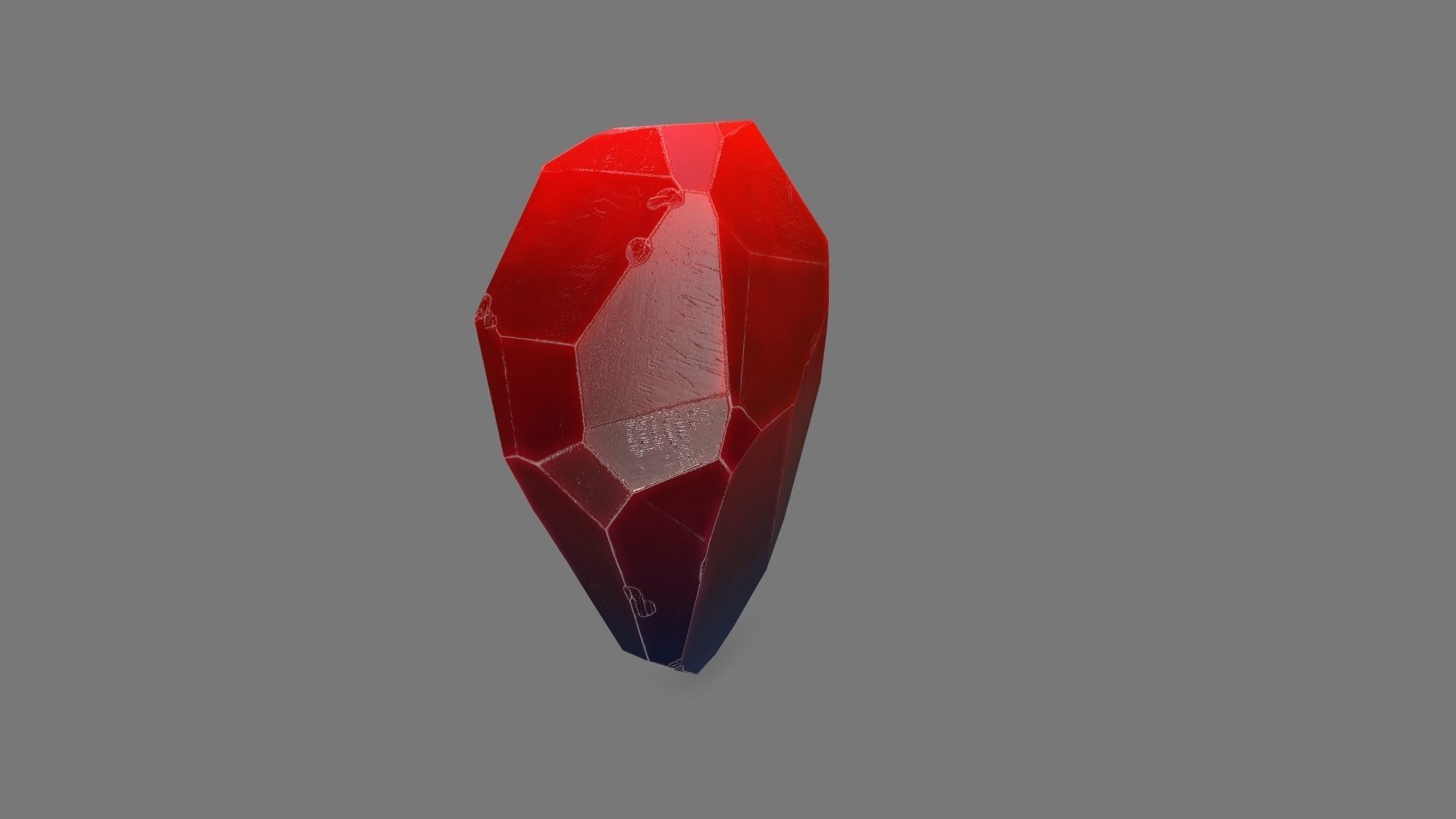 One Crystal Low-poly 3D model_1