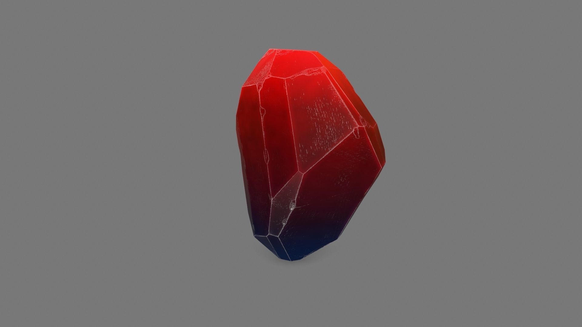 One Crystal Low-poly 3D model_3