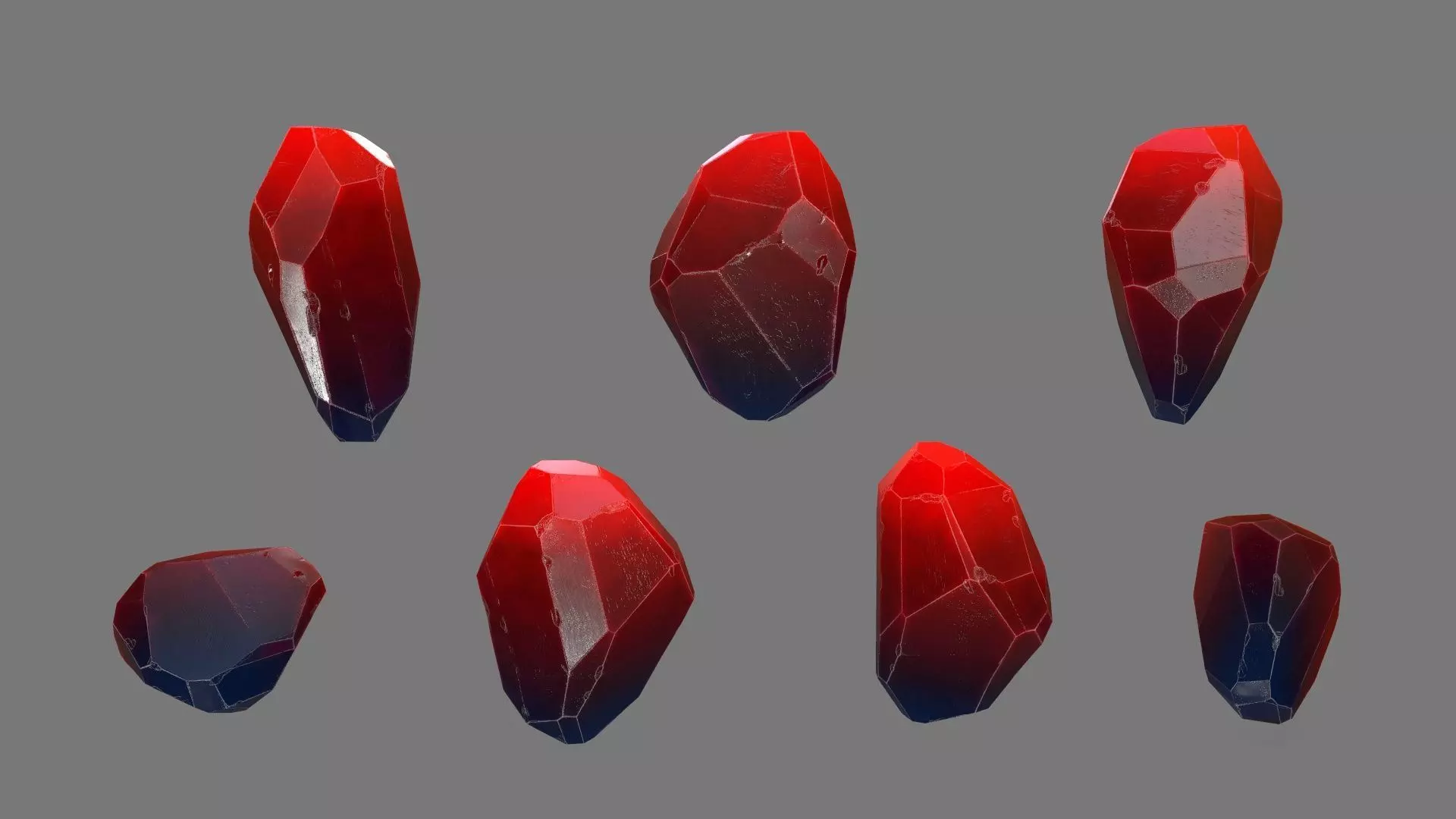 One Crystal Low-poly 3D model_0