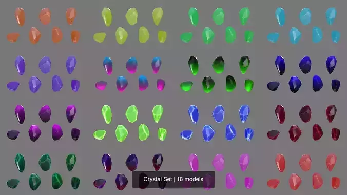 Crystal Set octopus nails for sims 3D Model Collection