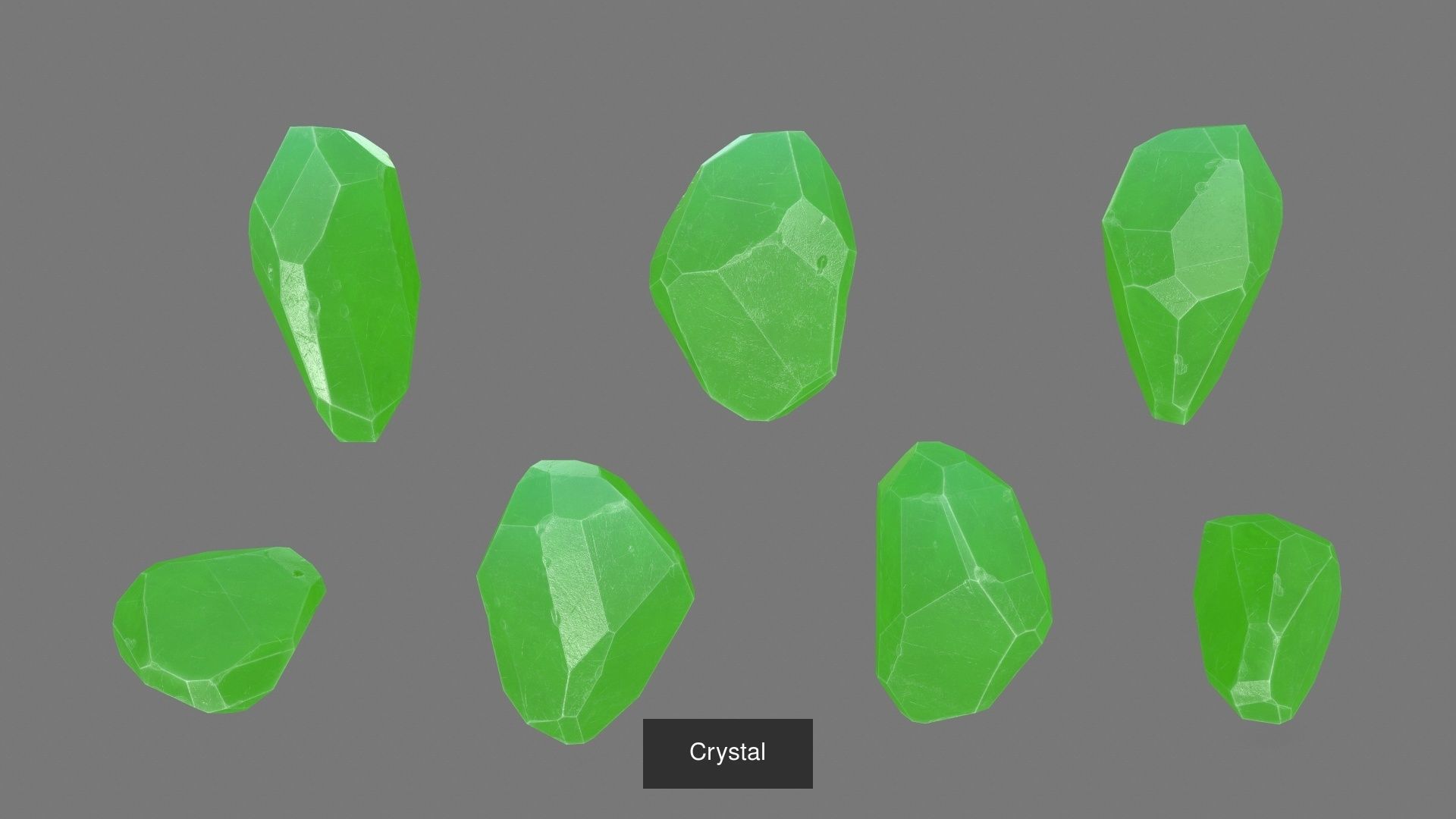 Crystal Set of different colored crystals 3D Model Collection_2