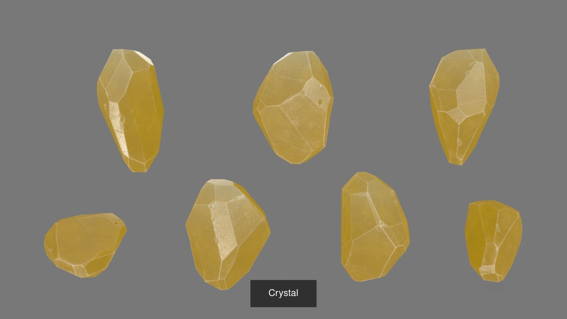 Crystal Set of different colored crystals 3D Model Collection_1