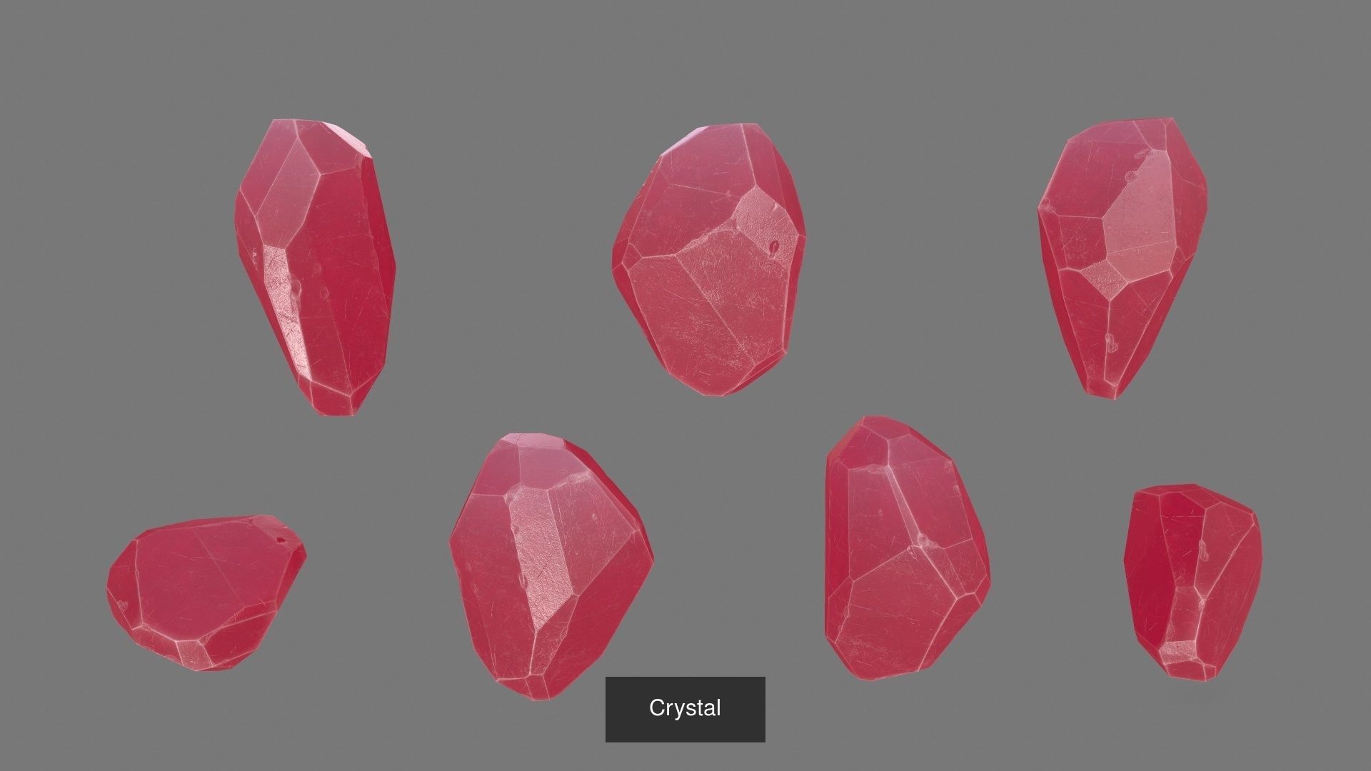 Crystal Set of different colored crystals 3D Model Collection_13