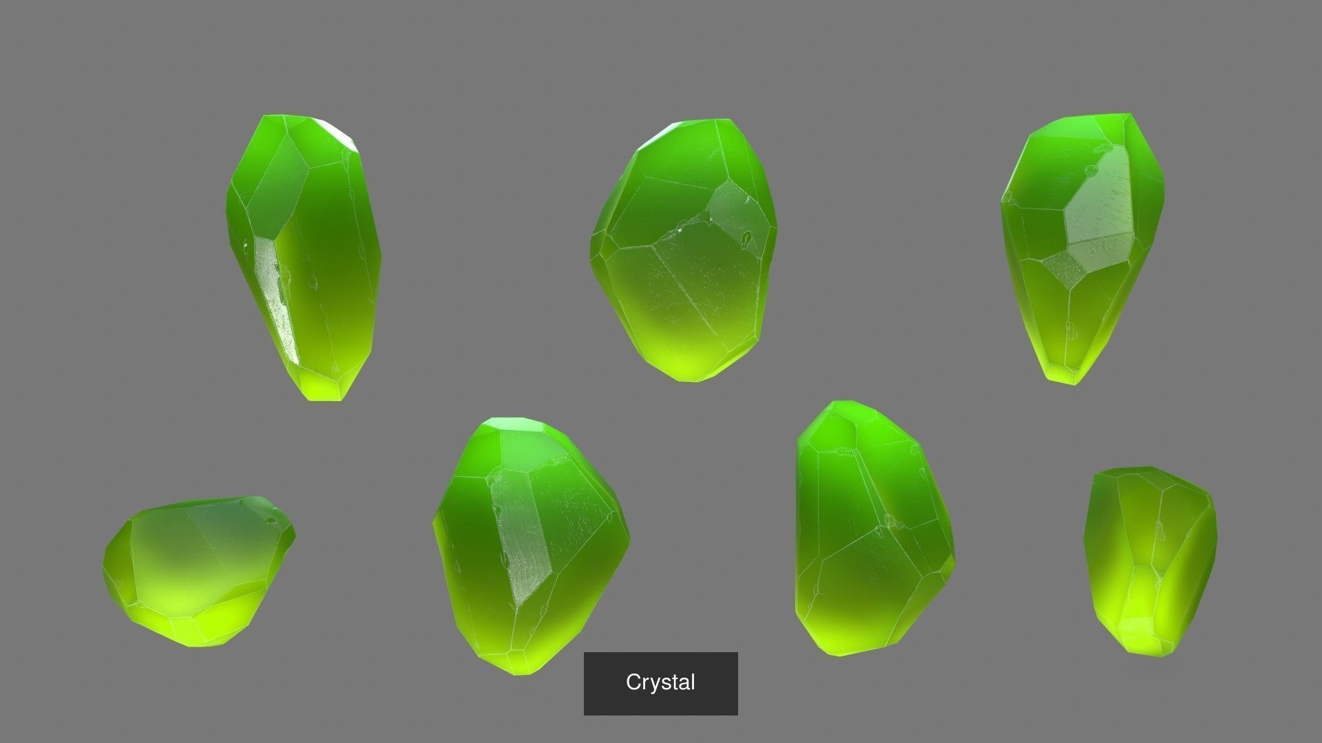 Crystal Set of different colored crystals 3D Model Collection_5