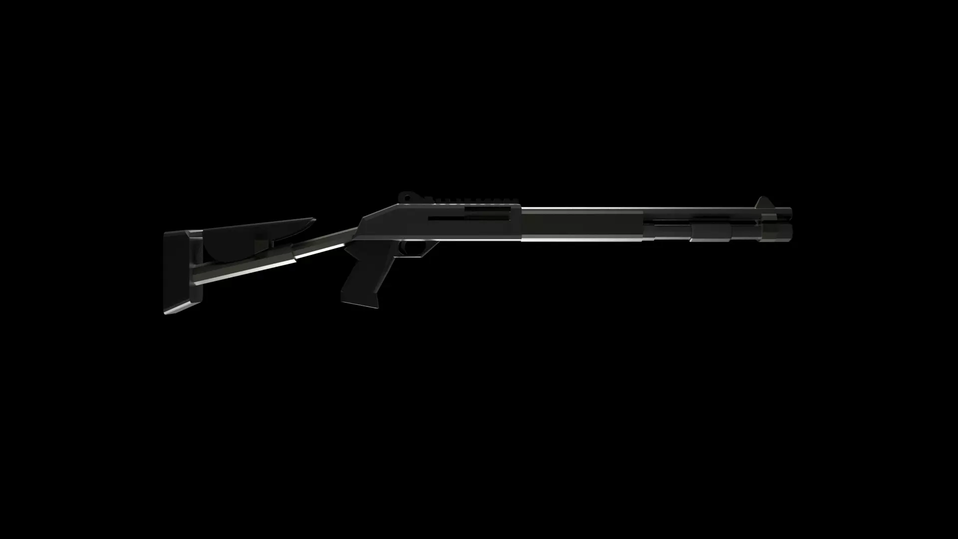 Shotgun XM1014 Low-Poly Low-poly 3D model_0