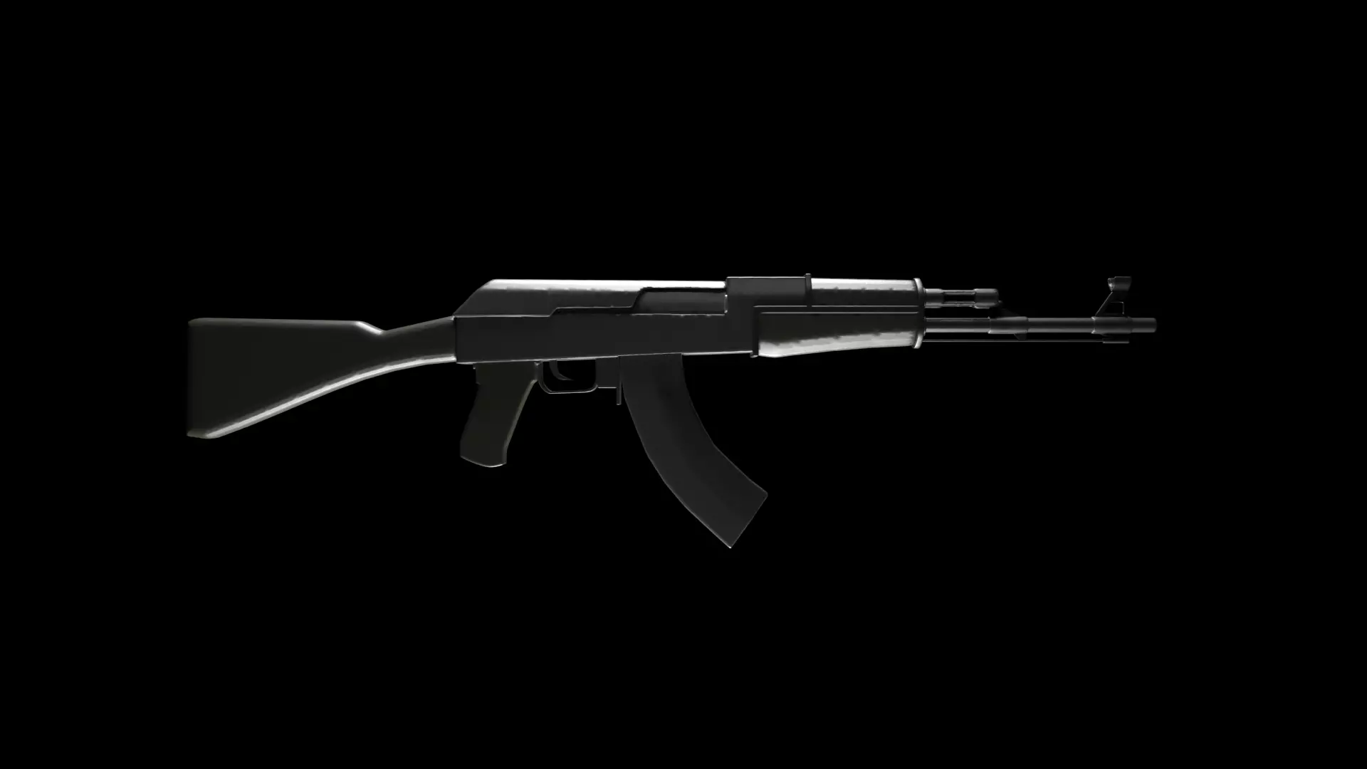 AK 74 Rifle Low-Poly Low-poly 3D model_0