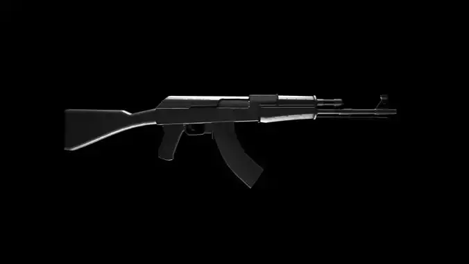 AK 74 Rifle Low-Poly