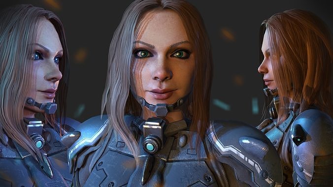 Sniper Game character Low-poly 3D model