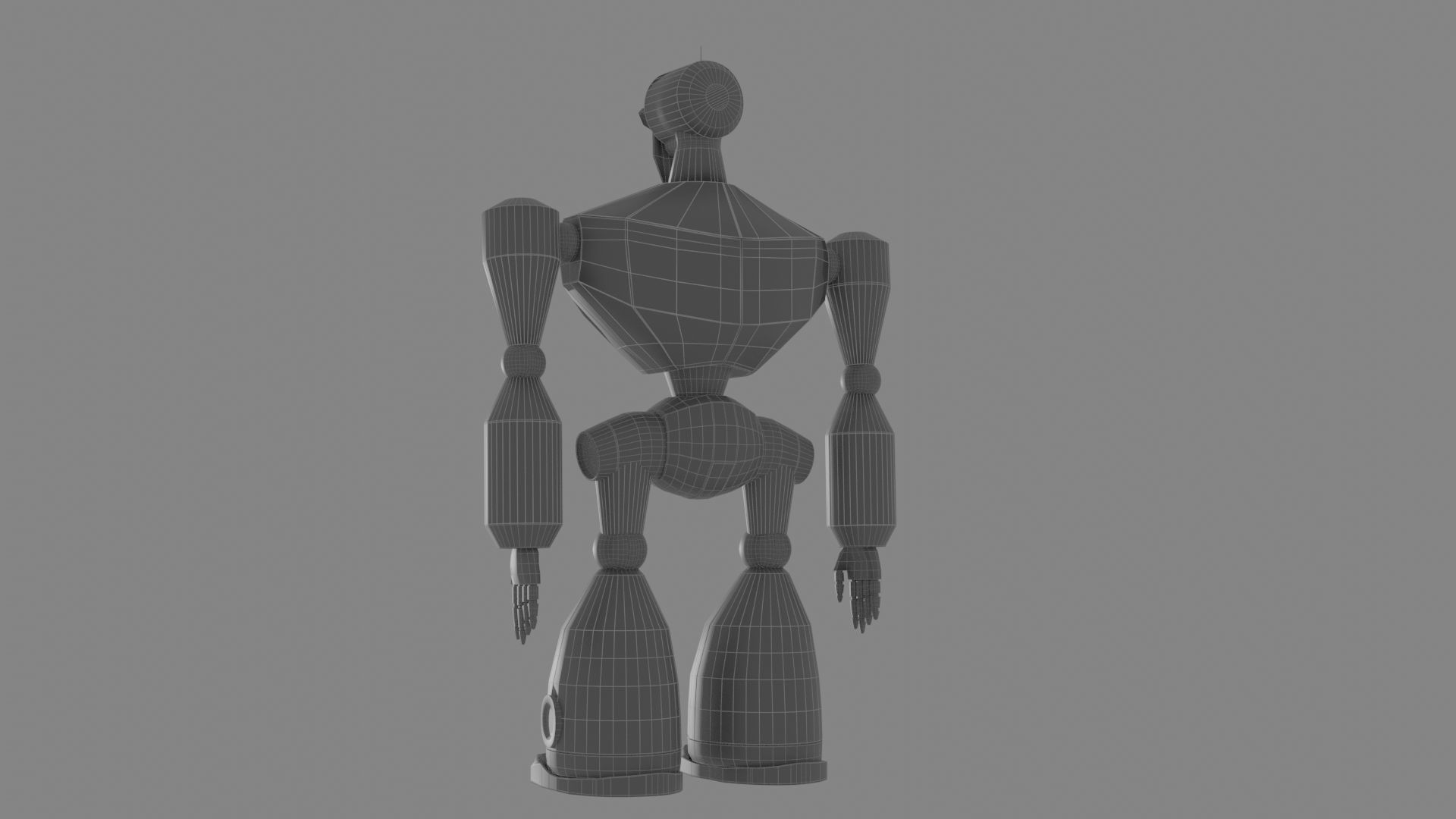 Rusty red robot Low-poly 3D model_8