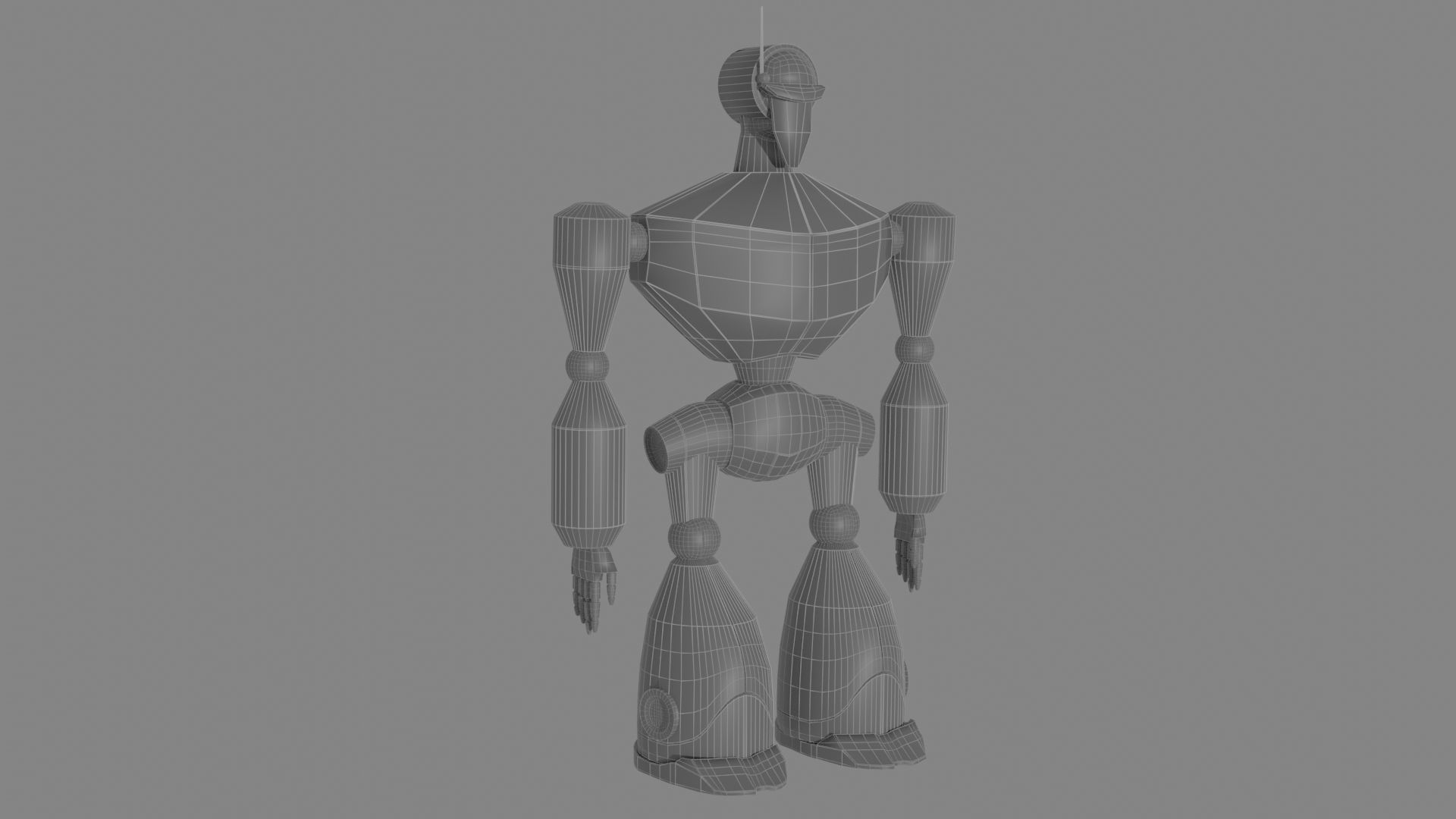 Rusty red robot Low-poly 3D model_9