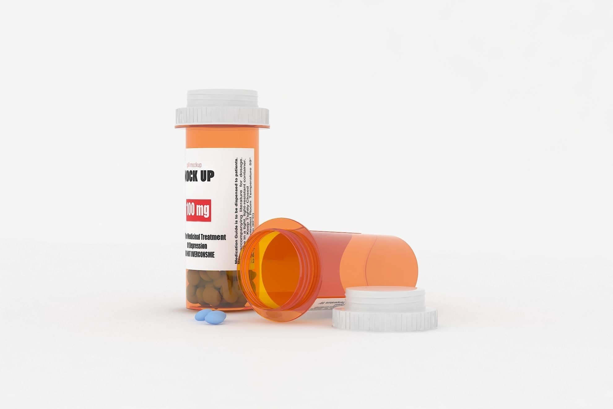 Medicine Bottle Mock Up 3D model_1