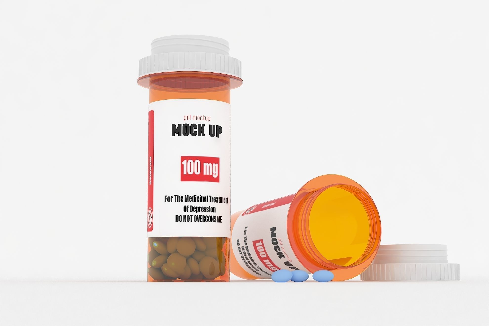 Medicine Bottle Mock Up 3D model_2