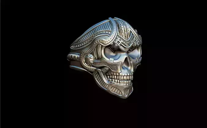 Skull ring 3D print model