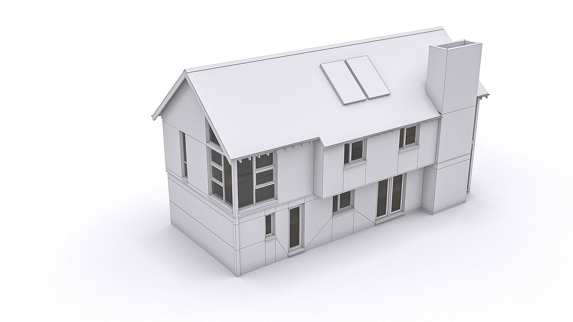 Townhouse 12 Low-poly 3D model_6