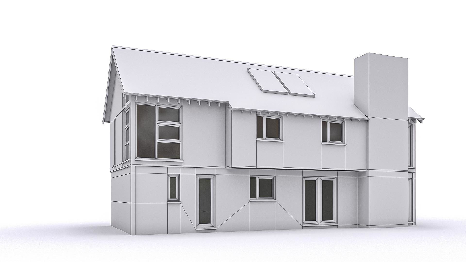 Townhouse 12 Low-poly 3D model_1