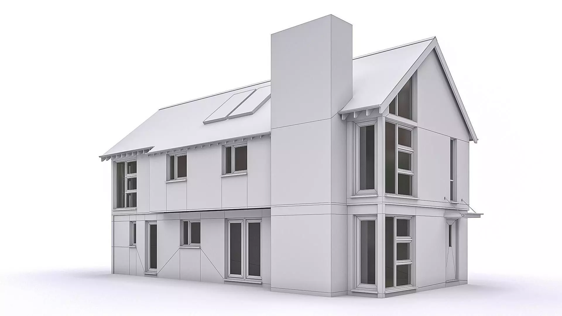 Townhouse 12 Low-poly 3D model_0
