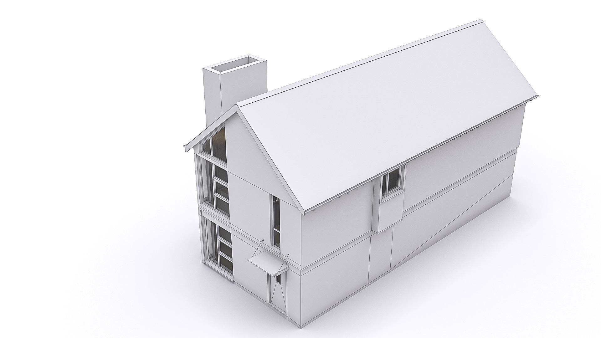 Townhouse 12 Low-poly 3D model_2