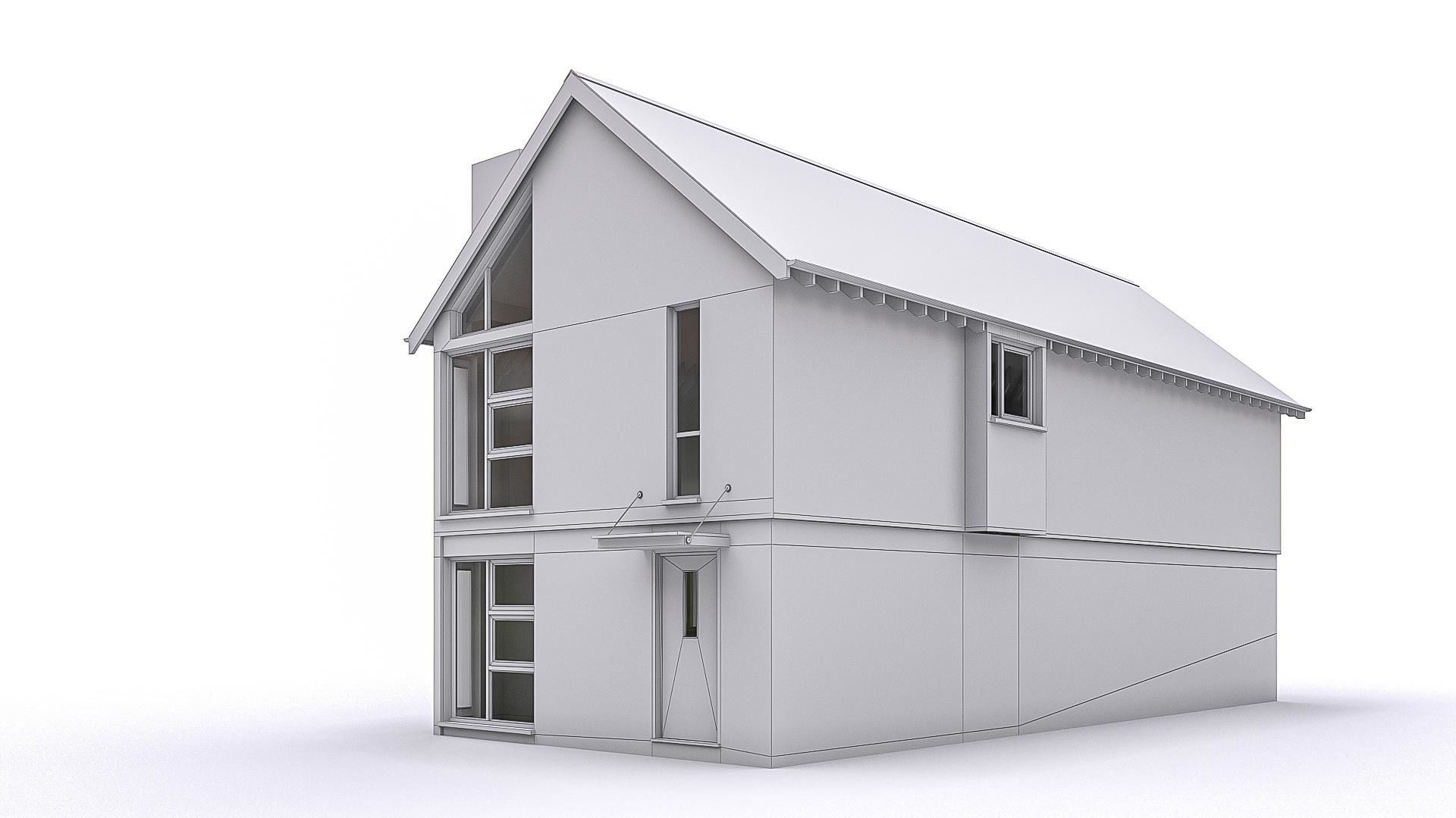 Townhouse 12 Low-poly 3D model_7
