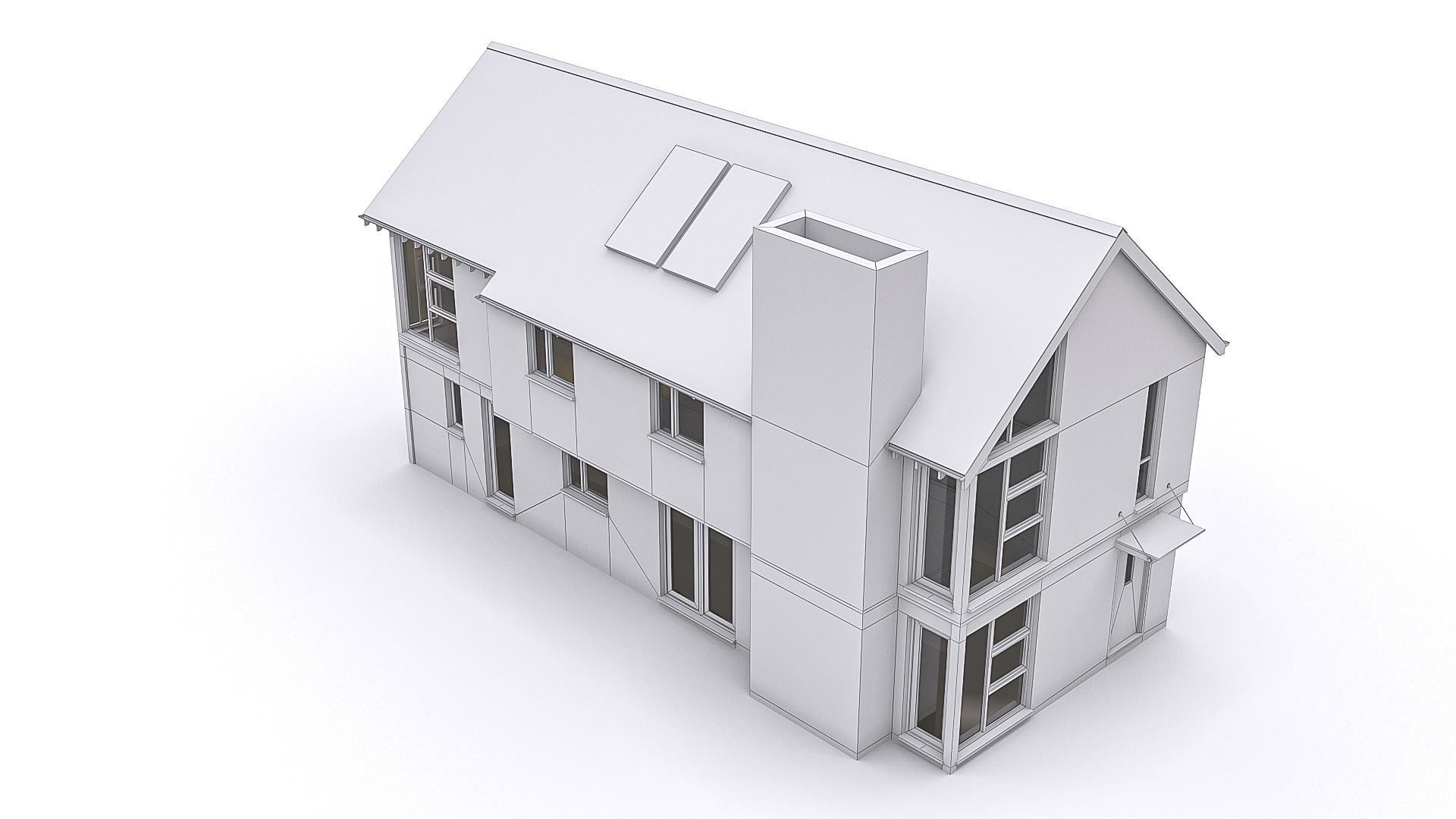 Townhouse 12 Low-poly 3D model_3