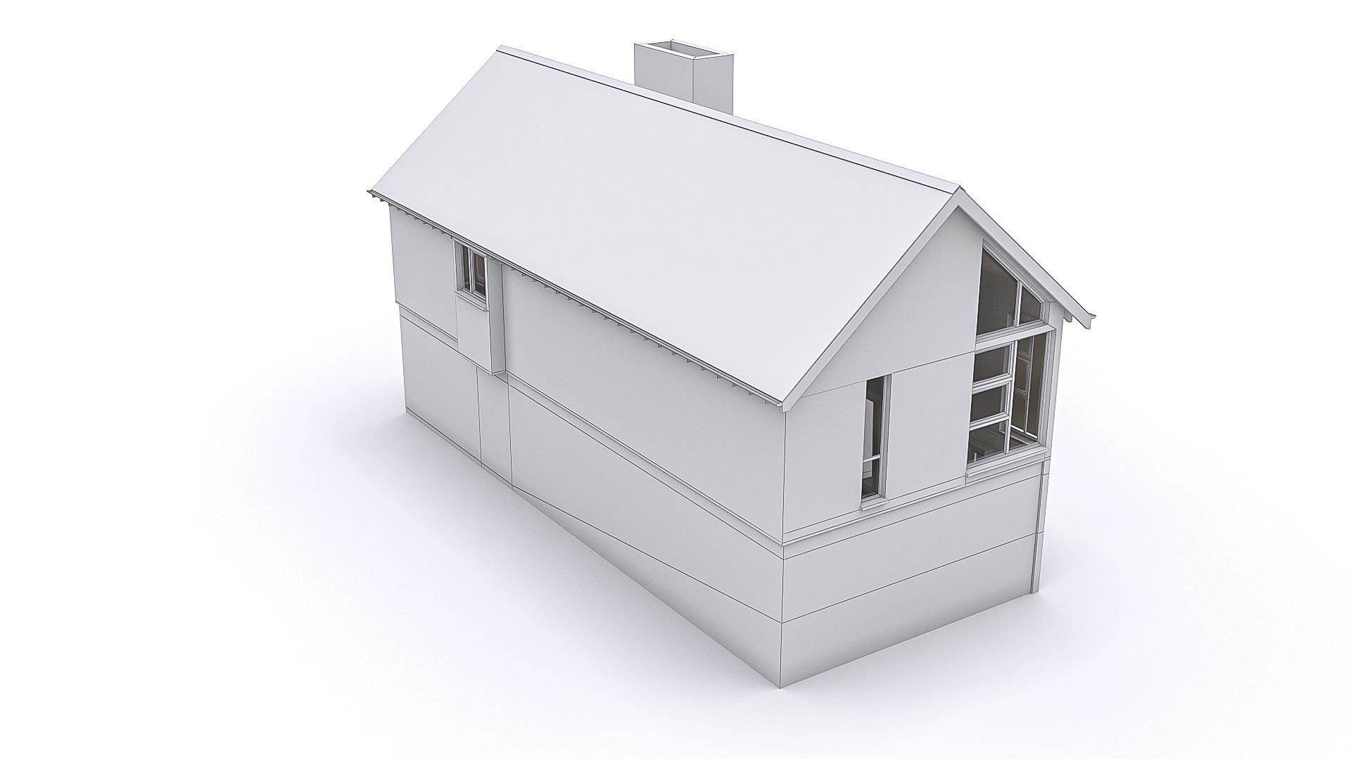 Townhouse 12 Low-poly 3D model_5