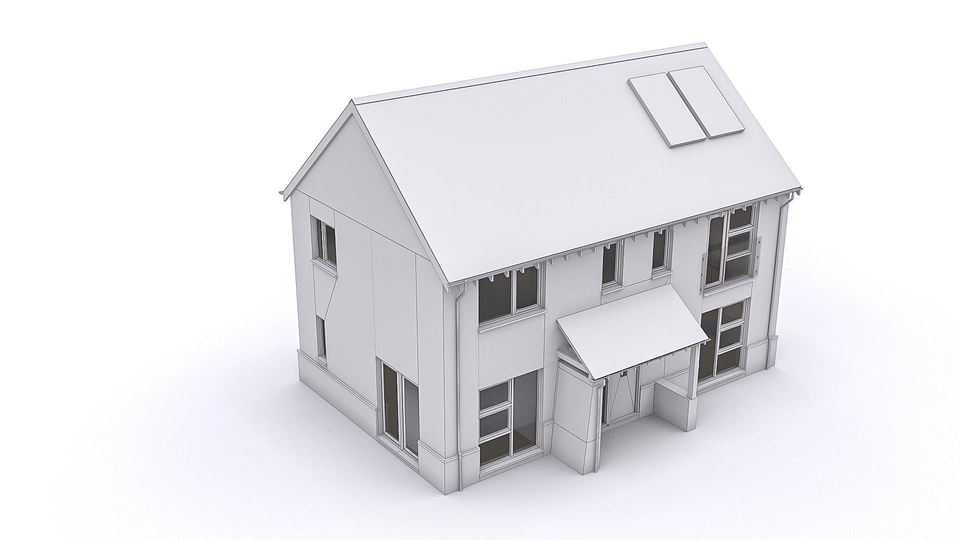 Townhouse 09 Low-poly 3D model_5