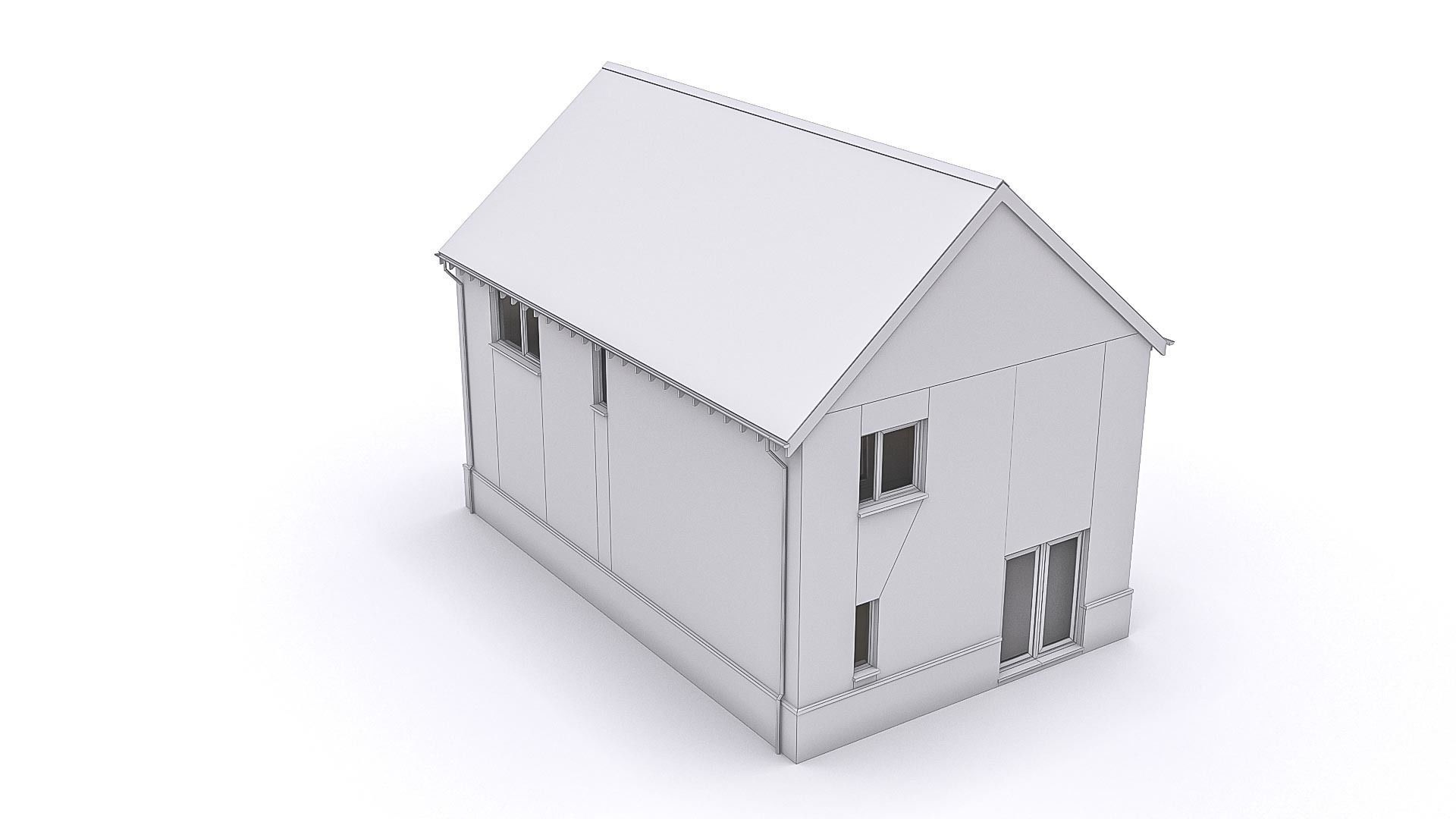 Townhouse 09 Low-poly 3D model_4