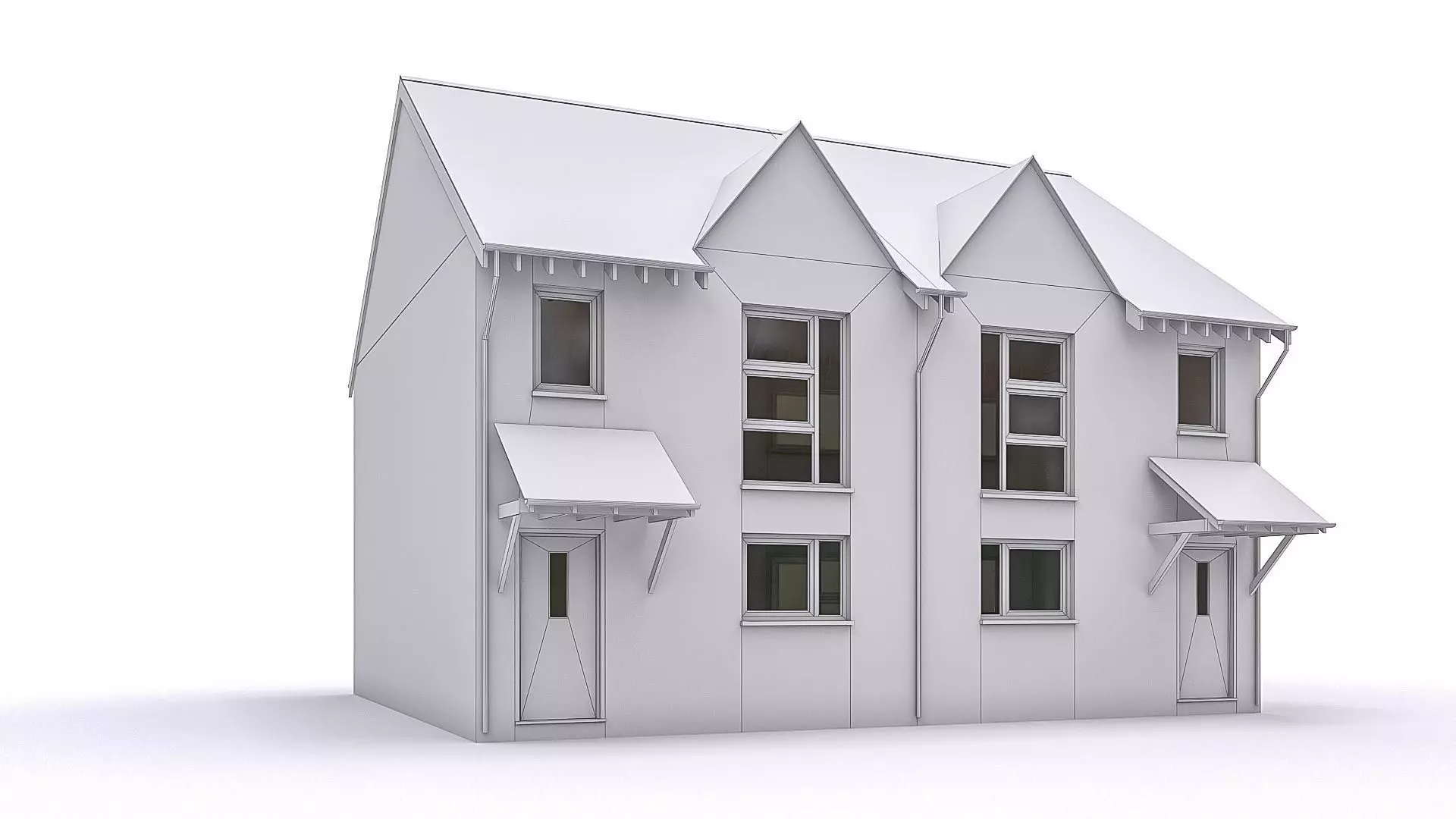 Townhouse 08 Low-poly 3D model_0