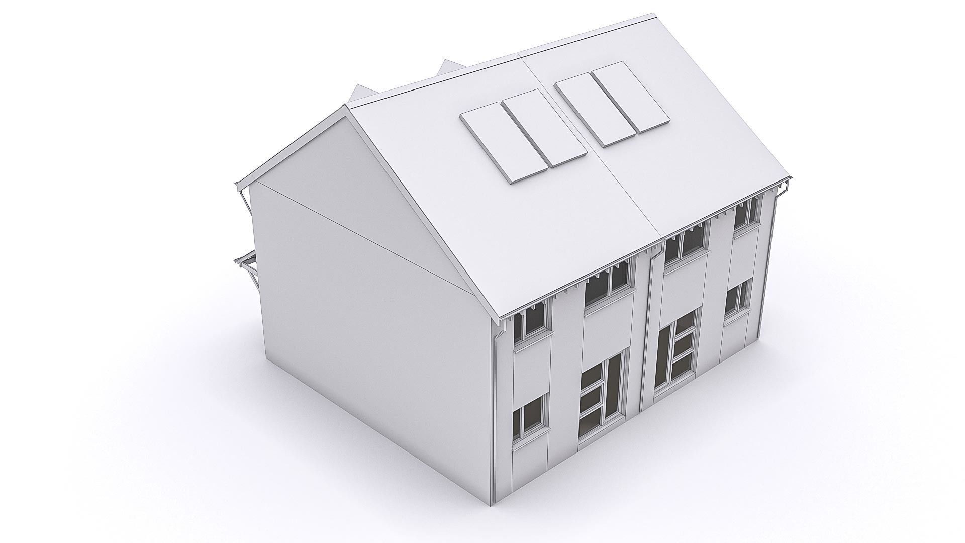 Townhouse 08 Low-poly 3D model_1