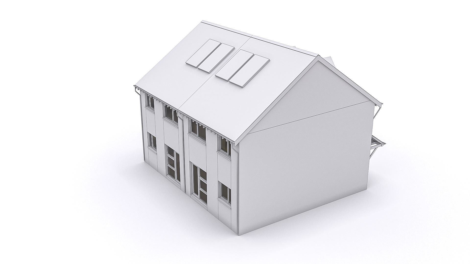 Townhouse 08 Low-poly 3D model_4
