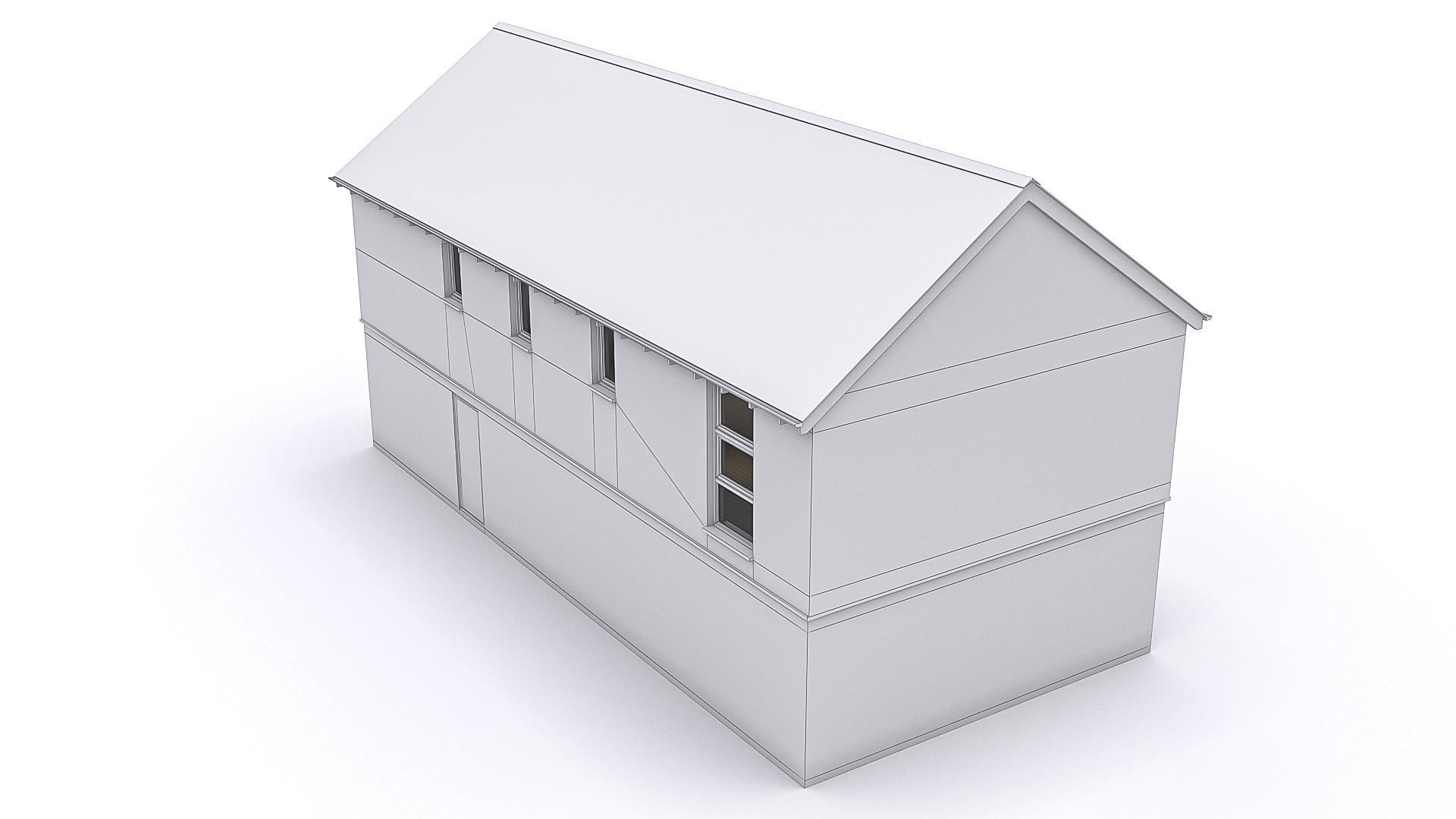 Townhouse 04 Low-poly 3D model_5