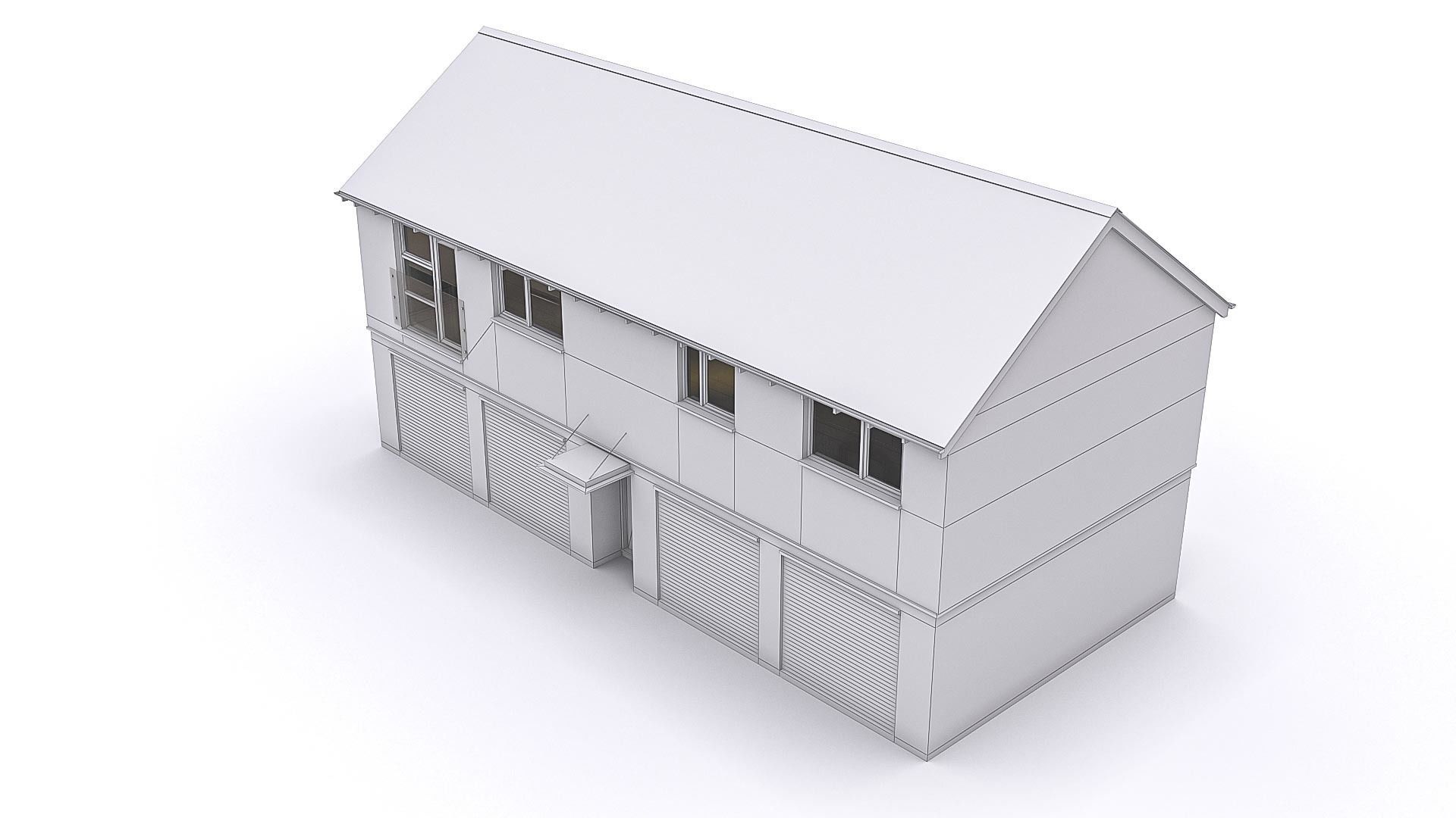 Townhouse 04 Low-poly 3D model_3