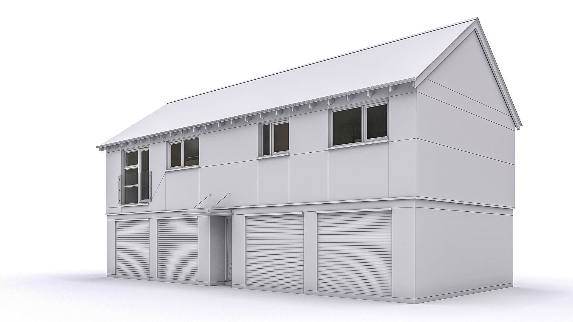 Townhouse 04 Low-poly 3D model_7