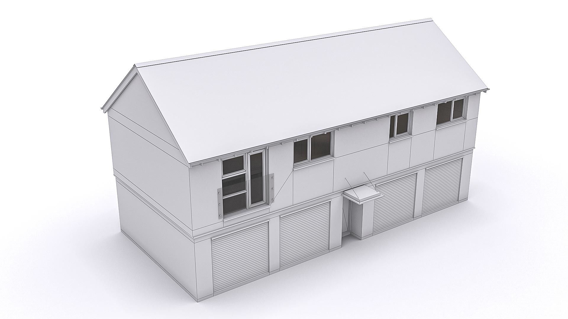 Townhouse 04 Low-poly 3D model_6