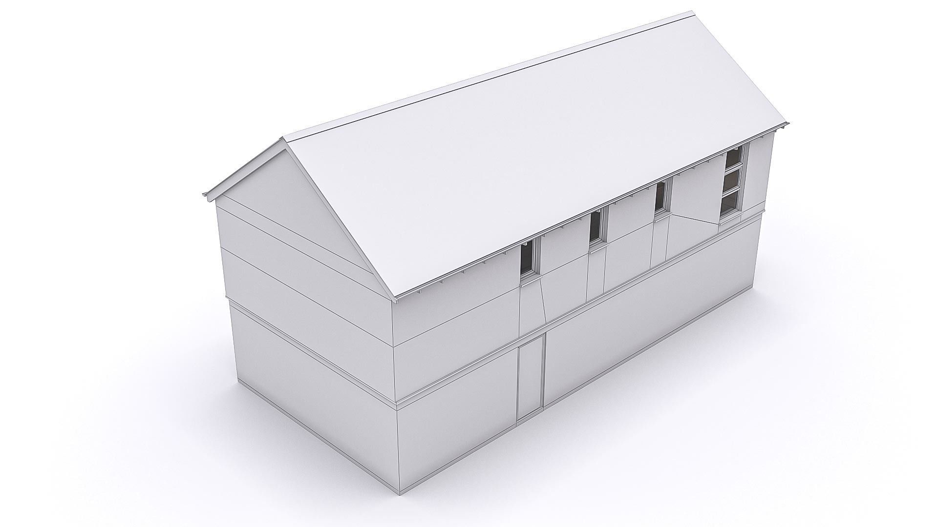 Townhouse 04 Low-poly 3D model_2