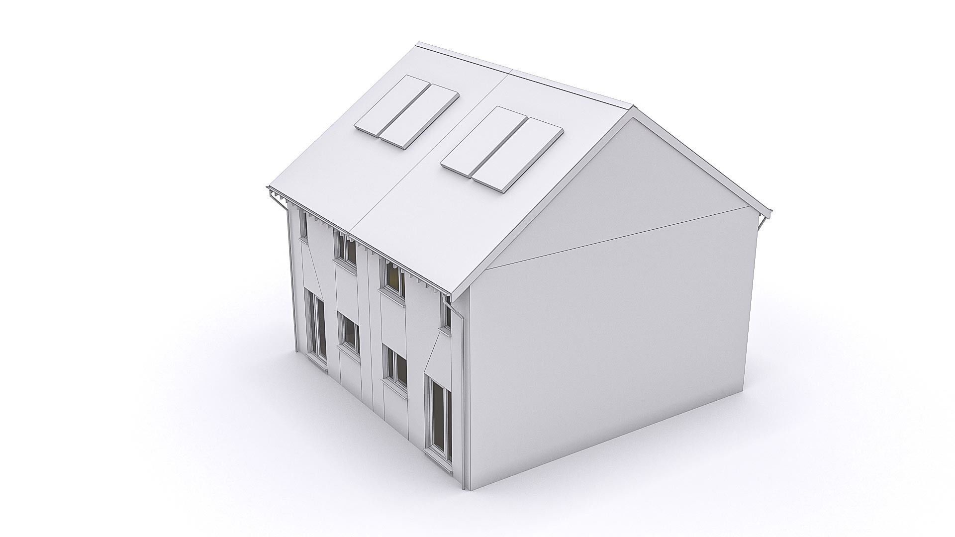 Townhouse 03 Low-poly 3D model_5