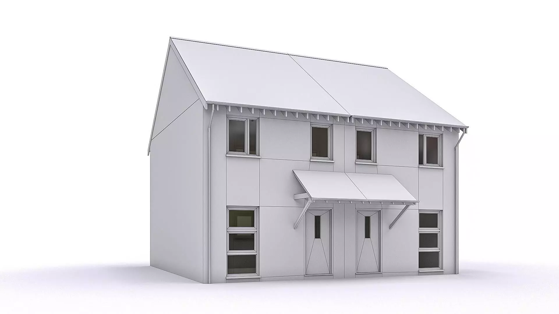 Townhouse 03 Low-poly 3D model_0
