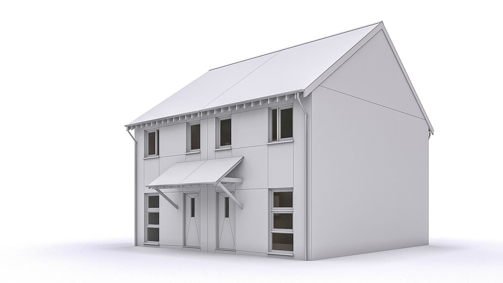 Townhouse 03 Low-poly 3D model_2