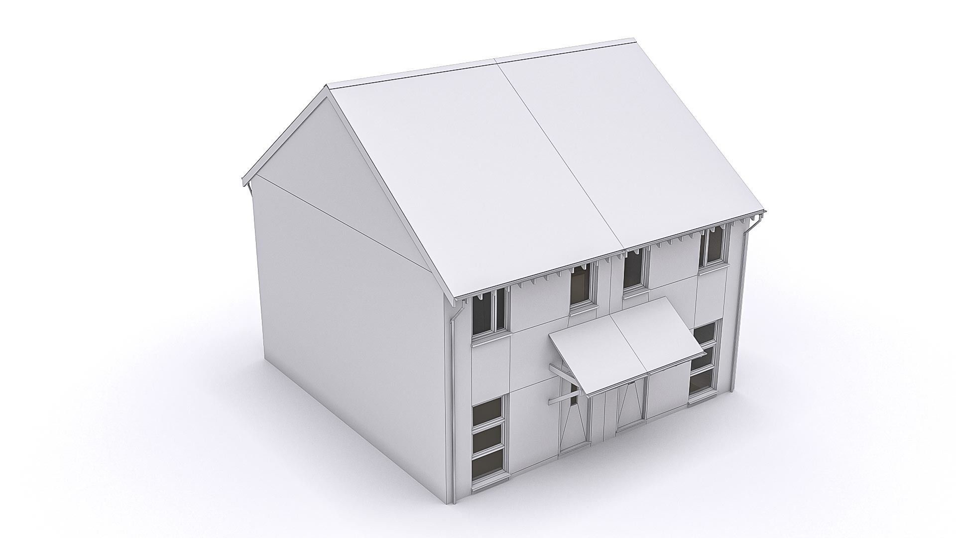 Townhouse 03 Low-poly 3D model_1