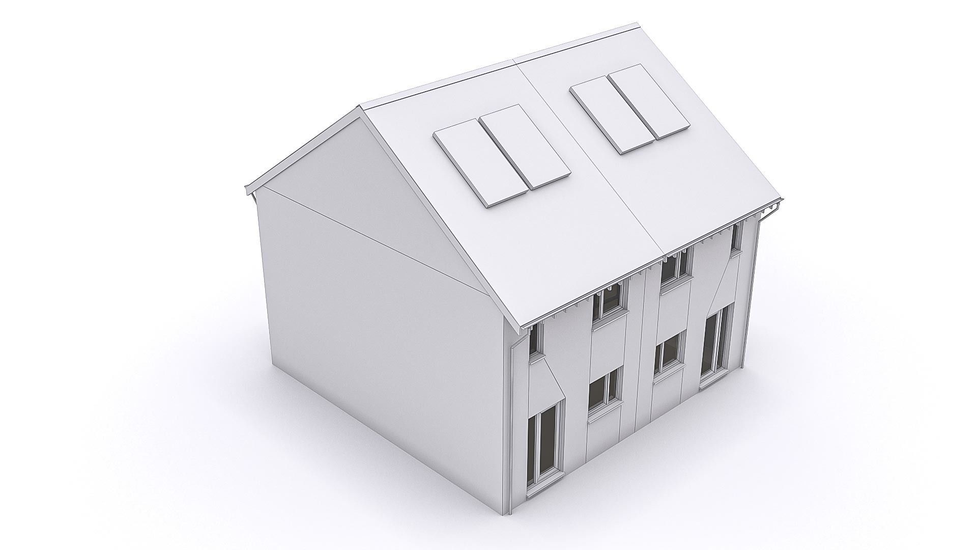 Townhouse 03 Low-poly 3D model_6