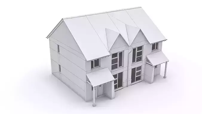 Townhouse 01 Low-poly 3D model