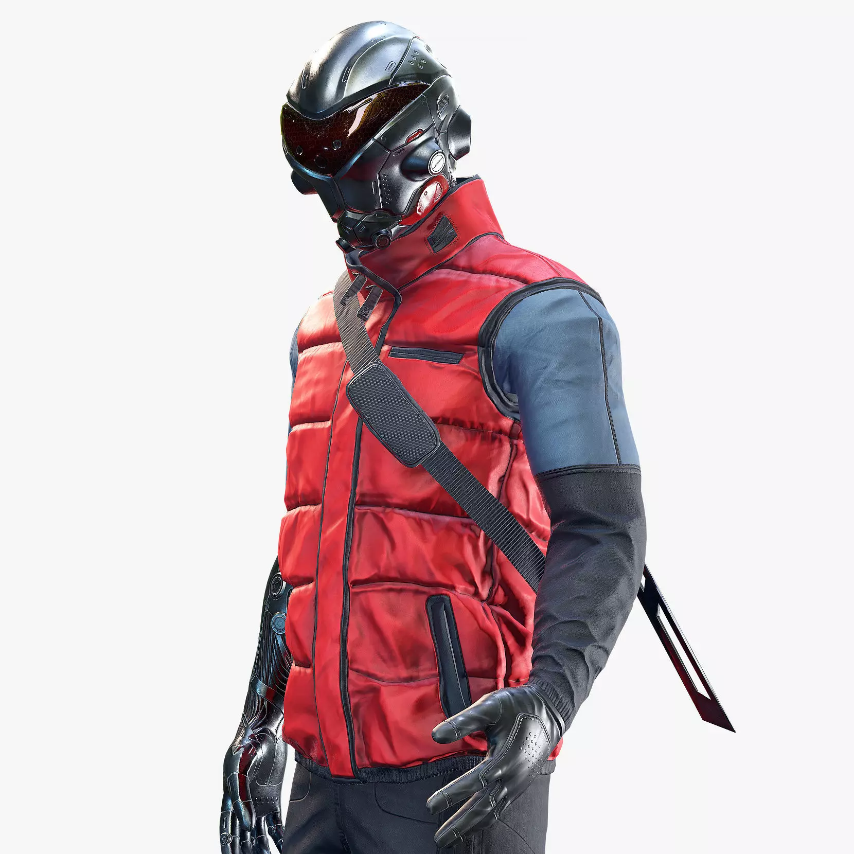 Cyber Guy low poly Low-poly 3D model_0