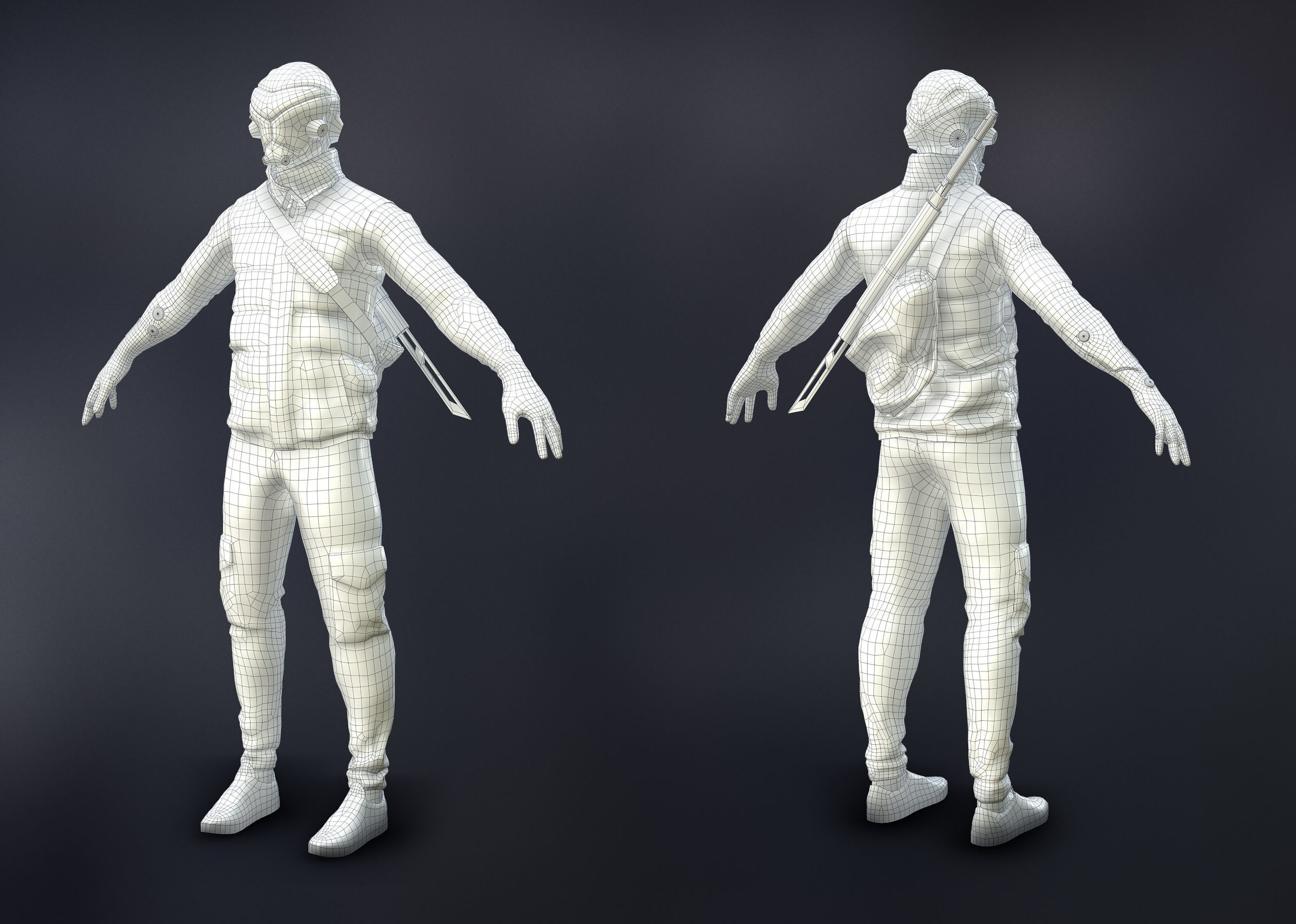Cyber Guy low poly Low-poly 3D model_6