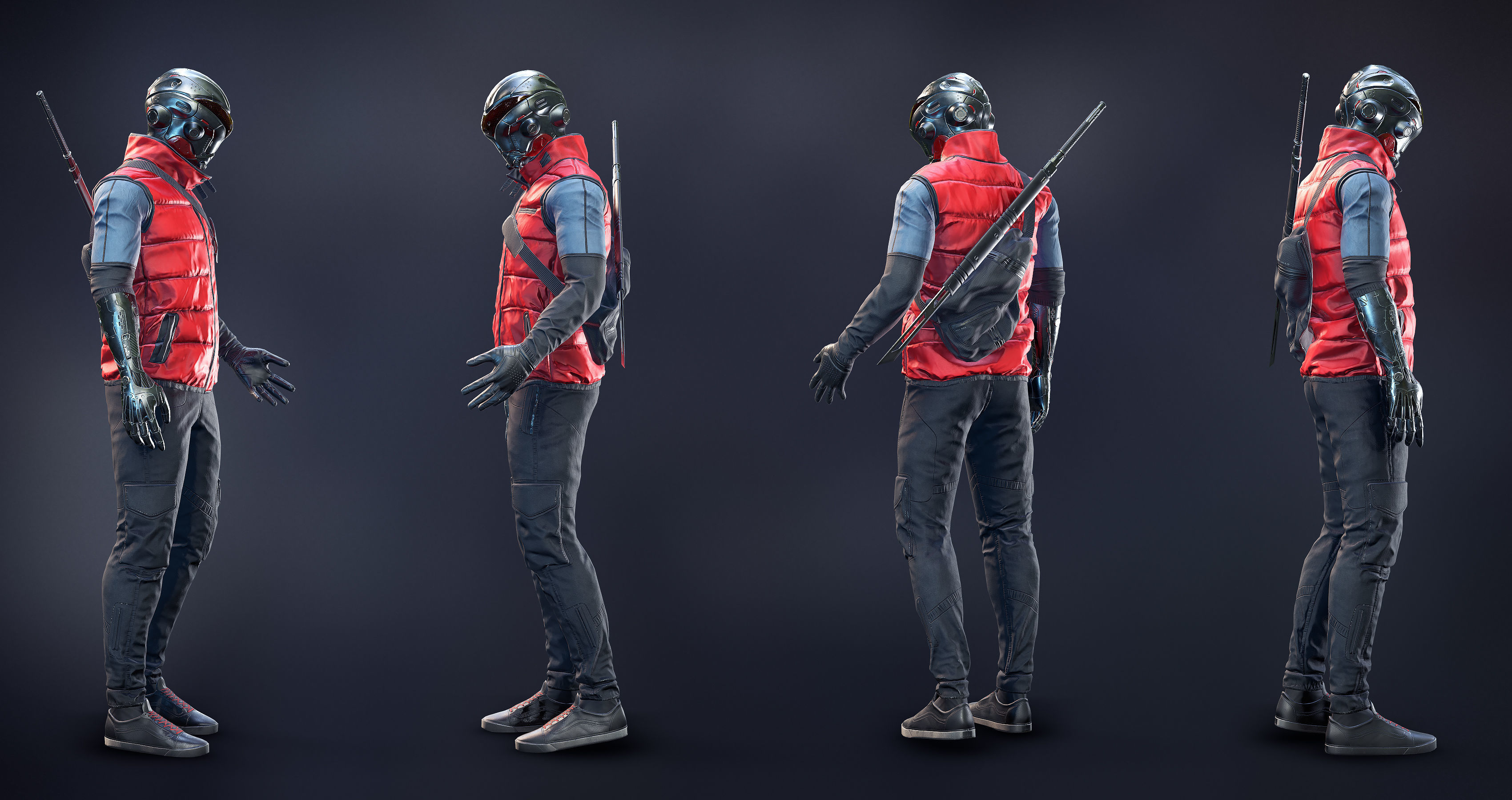 Cyber Guy low poly Low-poly 3D model_1