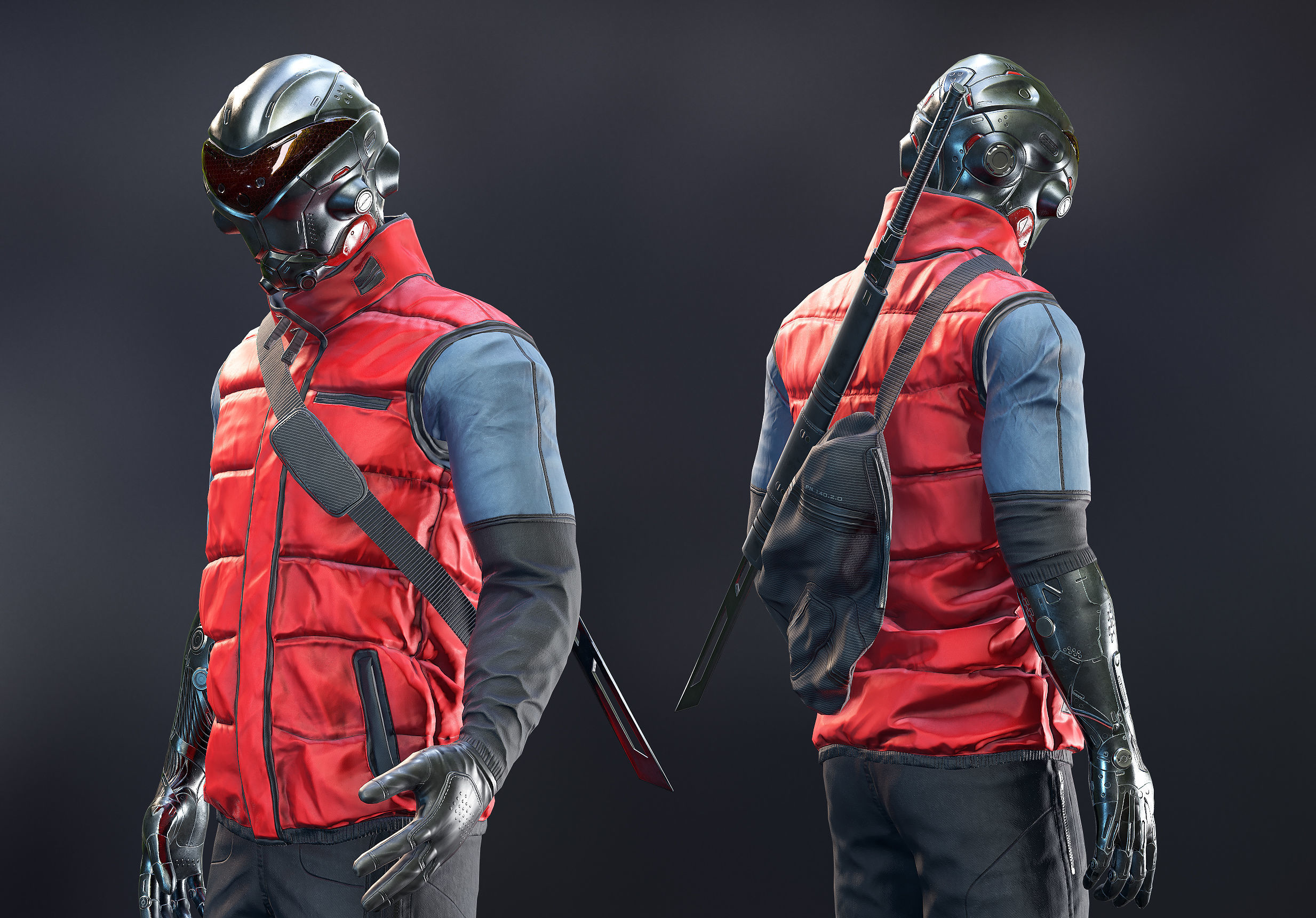 Cyber Guy low poly Low-poly 3D model_4